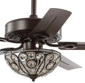 Ali 48" Wrought Iron LED Ceiling Fan With Remote - JONATHAN Y